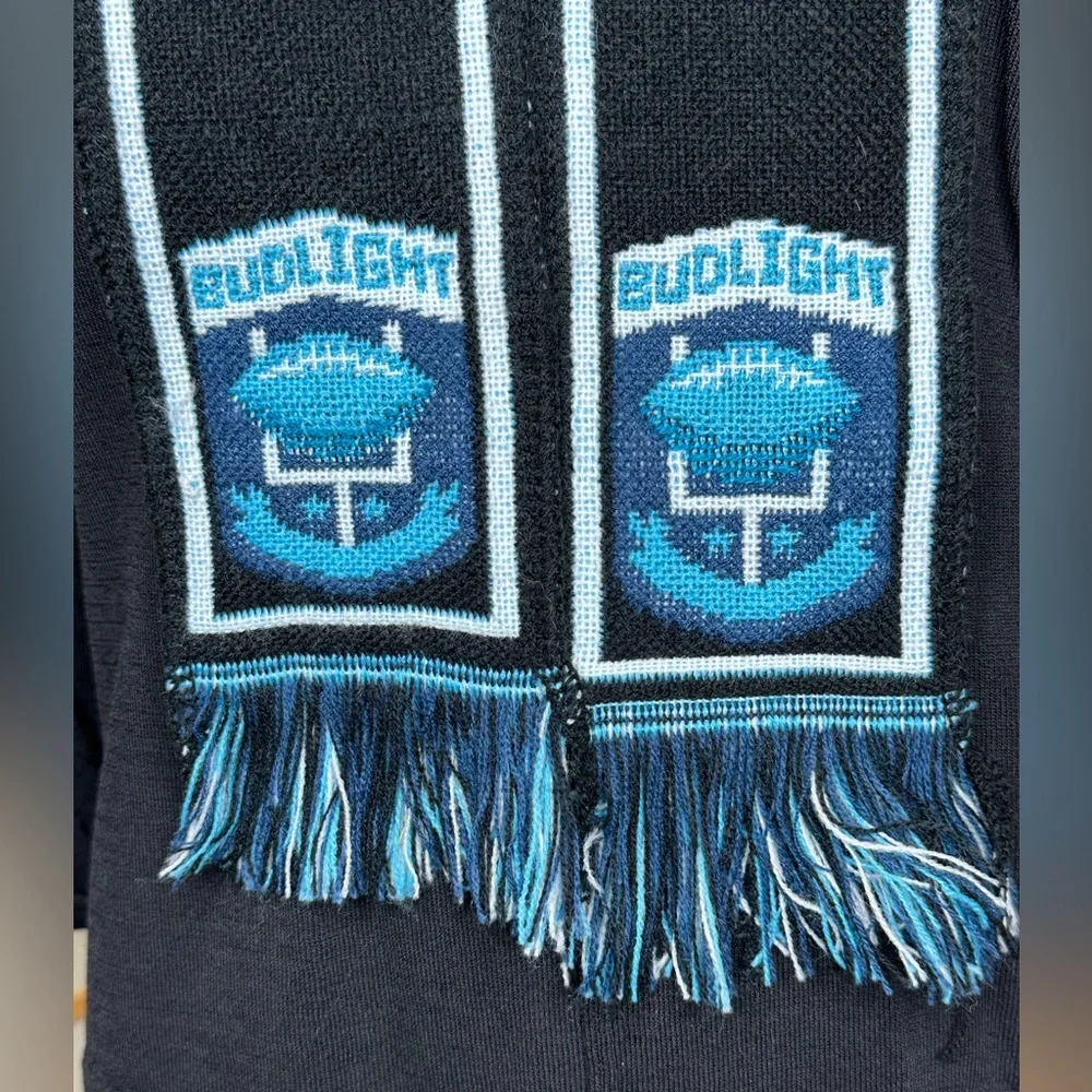 Budlight Blue Knit Skinny Scarf Men or Women